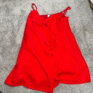 Everly Red Ruffle Super Adjustable Dress